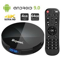 Android 9.0 TV Box 4GB RAM 64GB ROM, Bqeel U1 Pro Android Box RK3318 Quad-Core 64bits Dual-WiFi 2.4G/5.0G,3D Ultra HD 4K H.265 USB 3.0 BT 4.0 Smart TV Box