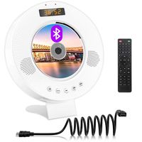 Jinhoo Portable Bluetooth DVD CD Player Wall Mountable DVD CD Player with Built-in HiFi Speakers, PAL NTSC System, Anti-Skip Protection, USB and HDMI Output for TV Projector, HDMI AV Cable Included (Renewed)
