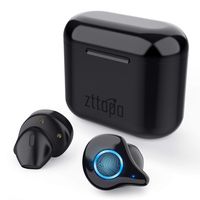 True Wireless Earbuds，Zttopo Bluetooth 5.0 in-Ear Stereo Headphones with 【Qi Wireless Charging Case】, Hi-Fi Sound Earphones with Mic Over 60 Hours Playtime [2019 Version]
