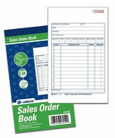 Adams Sales Order Books, 2-Part, Carbonless, White/Canary, 4-3/16 x 7-3/16 Inches, 50 Sets per Book, 6 Books