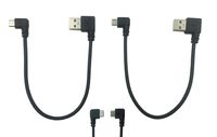 Cerrxian 9Inch Micro USB Cable Combo Left & Right Angle Micro USB 5 Pin Male to USB 2.0 Type A Left Angle Male Data Sync and Charge Cable for Samsung, HTC, Motorola, Nokia, Android (Black)(2-Pack) L