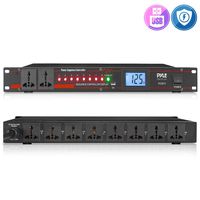 10 Outlet Power Sequencer Conditioner - 13 Amp 2000W Rack Mount Pro Audio Digital Power Supply Controller Regulator w/Voltage Readout, Surge Protector, for Home Theater Stage/Studio Use - Pyle PCO875