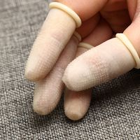 100 PCS Disposable Latex Finger Cots,Anti-static Rubber Fingertips Nitril,safety protection (Color : White, Size : M, UnitCount : One pack)