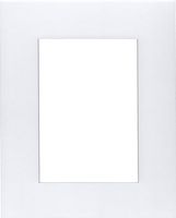 Pack of 5 8x10 White Picture Mats with White Core, for 4x6 Pictures