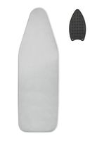 ENCASA Homes Metallic Silver Ironing Board Cover - Jetstream - Large 15 x 54 inch, Extra Thick 2mm Foam + 4mm Felt Padding, Elastic Cord + Lock, 3 Fasteners, Silicone Iron Rest, Heat Reflective