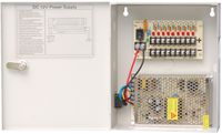 HDView CCTV Distributed Power Supply Box for Security Camera, PTC Resetable Fuse [no fuse burn], Key Lock (9 Ports 10Amp, 12V DC Power)