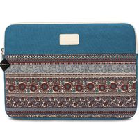 13 Inch Bohemian Canvas Protective Laptop Sleeve Bag Notebook Case Cover for MacBook, Chromebook, Acer, Dell, HP, Samsung, Sony (Horizontal, Blue)