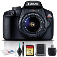 Canon EOS Rebel T100 DSLR Camera with 18-55mm Lens, Cleaning Kit, 32GB Memory, and More