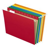 Pendaflex Hanging File Folders, Letter Size, Assorted Colors, 1/5-Cut Adjustable Tabs, 25 Per Box (81663)