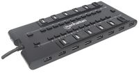 Manhattan MondoHub II, (28 USB Ports, 24 USB 2.0 Ports and 4 USB 3.0 Ports) Black 163606