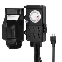 DEWENWILS Outdoor Mechanical Power Strip Timer, Outdoor Yard Stake Timer, Waterproof, 6 Grounded Outlets, 6 ft Extension Cord, Mechanical Timer for Christmas Lights, Ponds, Pumps, 1800W/15A Heavy Duty