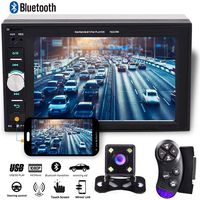 Camecho 2 din Car Multimedia Player 1080P Full HD 6.2" LCD Touch Screen Car Stereo Radio Audio MP5 Player Steering Wheel Control Backup Camera Support Bluetooth TF USB FM & Android Phone Mirror Link