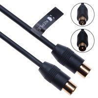 RF Coaxial Cable TV Aerial Lead 10m Coax Plug Male to Female Antenna Socket Extension for Freeview, Xfinity, AT&T, Wow!, TDS, COX, DVD, VCR Connect to Television | Gold M-F Connector (Black)