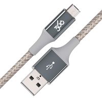 360 Electrical 360652-KH Habitat 4ft Premium Braided Charging Cable with Micro USB Connector - Authentic Collection-Khaki