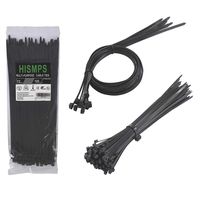 HISMPS Multi-Purpose Cable Zip Ties With Self-Locking in black,12Inch 100Pcs,Indoor and Outdoor UV Resistant