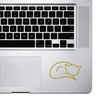 StickAny Palm Series Cat Outline Sticker for MacBook Pro, Chromebook, and Laptops (Gold)