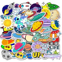 Outer Space Stickers, Helmet Stickers, Vsco Stickers, Doraking Outer Space Waterproof Decoration Stickers for Water Bottle, Suitcase, Laptops, Snowboard, Thanksgiving Day Gift(Outer Space, 50PCS/Box)