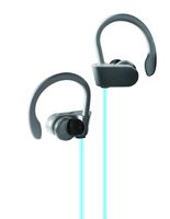 Biconic Bluetooth Sweat Resistant Wireless Light Up Hook On Stereo Earbuds Grey