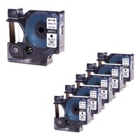NineLeaf 6 Roll Black on White Cassettes Compatible for DYMO D1 Label Tape 45013 S0720530 Label Tape Replacement for LabelManager 160 280 420P PnP 220P 360D 450 210D Label Maker 1/2 Inch x 23 Feet