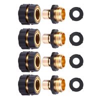 3/4 inch Garden Hose Quick Connector Water Hoses Quik Connect Release Fittings with Aluminum Male and Female Set (4 Set)