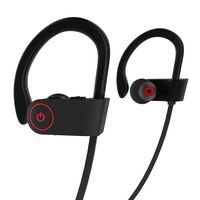 Bluetooth Headphones IPX7 Waterproof, Wireless Sport Earphones Bluetooth 4.1, HiFi Bass Stereo Sweatproof Earbuds w/Mic, Noise Cancelling Headset for Running,Workout, Gym (U8-Black)