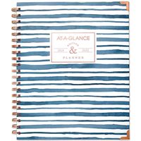 AT-A-GLANCE 2019-2020 Academic Year Weekly & Monthly Planner, Large, 8-1/2" x 11", Hardcover, Badge, Stripes (6203S-905A)