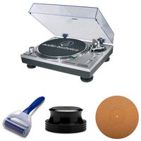 Audio-Technica AT-LP120-USB Direct-Drive USB Turntable with Knox Gear Cork Platter Mat ,Record Clamp and Record Cleaning Roller