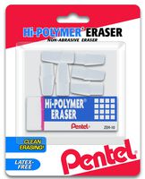 Pentel HI-Polymer Eraser Combo Pack, 6 Caps, 1 Large (ZEH0210BP7)