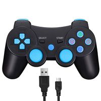 Wireless Controller for PS3, Double Shock Sixaxis Game Remote Customized Gamepad for Sony Playstation 3 PS3, Play and Charge Cable Included