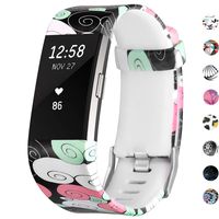 SKYLET for Fitbit Charge 2 Bands, Silicone Replacement Bands for Fitbit Charge 2 Accessory Wristbands (No Tracker)[Colorful Cloud, Large]