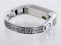 Famobest for Fitbit Alta HR Bands Fitbit Alta Bands for Women Men, Stainless Steel Alta Fit bit Bands Alta Fitbit Bands Fitbit Alta Replacement Bands Wristbands Small Large Greek Key Silver