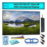 Dell C5519Q 55" Inch Class 4K UHD LED Commercial Display Monitor for Office Meetings Advanced Bundle with Cleaning Kit, 2-Ethernet Cables, 2-HDMI Cables, Velcro Wire Ties, and Surge Protector