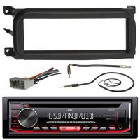 JVC KDR490 CD Car Stereo Audio Receiver - Bundle Combo W/Metra Dash Kit for 1998-Up Chrysler/Dodge/Jeep Vehicles + Antenna Adapter Cable + Radio Wiring Harness + Enrock Antenna