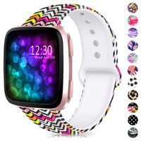 GeekSpark Bands Compatible with Fitbit Versa/Versa 2/Versa Lite SE,Soft Silicone Fadeless Pattern Printed Wristband Versa Smart Fitness Watch, Women Men