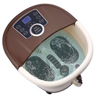 Foot Spa Bath Massager with Heat O2 Bubbles Automatic Motorized Roller Massager Adjustable Temperature & Time Frequency Conversion Heater Digital Display (White)