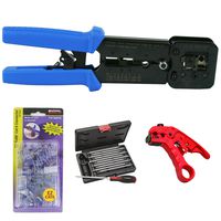 Platinum Tools 100054 EZ-RJPRO Crimp Tool, CAT6+ Connectors, Cutter, Tool Kit