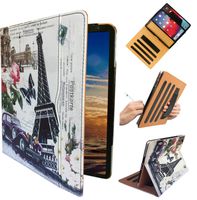 Ipad 2nd 3rd 4th Generation Folding Stand Folio Case with Handle Hand Strap & Document Pocket for ipad 2/3/4 Compatible Model : A1397 A1416 A1395 A1396 A1403 A1458 A1460 A1430 Tower Design