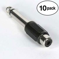 InstallerParts (10 Pack ¼'' Mono Plug to RCA Jack Adapter - Use with Standard Audio Components