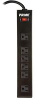 Prime Wire & Cable PB801120 6-Outlet 4+2 Metal Strip with 10-Foot Cord, Black