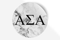 Alpha Sigma Alpha Sticker Greek Sorority Decal for Car, Laptop, Windows, Officially Licensed Product, Monogram Design 5" x 5" - White Marble