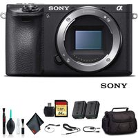 Sony Alpha a6500 Mirrorless Camera ILCE6500/B with Soft Bag, Additional Battery, 64GB Memory Card, Card Reader, Plus Essential Accessories