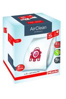 Miele AirClean 3D Efficiency Dust Bag, Type FJM, Allergy XL-Pack, 8 Bags, 2 Pre-Motor Filters, and 1 HEPA Filter