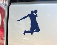 Basketball Player Vinyl Decal Laptop Car Truck Bumper Window Sticker, 5.5" x 5", Navy