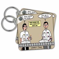 3dRose Nerd Apparel - Key Chains, 2,25 x 2,25", Set of 4 (kc_3066_2)