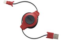 Apple MFI Certified Retractable Lightning Cable | Charge and Sync Lightning to USB - 3.5 Feet (Garnet Red)