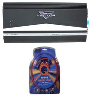 Lanzar VCT2610 6000W 2 Channel Amp Car Power Amplifier + 4 Gauge Wiring Kit