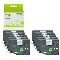 NineLeaf 10 Pack Black on White Fabric Iron-on Clothing Label Tape Cartridge Compatible with Brother TZ-FA231 TZe FA231 12mm x 3m 1/2" x9.8ft for P-Touch PT-D210 D200 H110 H100 D400 D600 Label Maker
