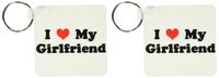 3dRose I Love My Girlfriend - Key Chains, 2.25 x 4.5 inches, set of 2 (kc_16578_1)
