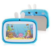 Kids Tablets PC, Veidoo 7 inch Android Tablet PC with Cute Rabbit Shape Cover, 16GB Storage, IPS Screen, Premium Parent Control Pre-Installed Educational APP, Best Gift for Children (Blue)