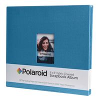 8"x8" Cloth Covered Scrapbook Photo Album w/Front Picture Window for Fuji Instax Mini 9, 26, 8, 7 Instant Camera Projects - Blue